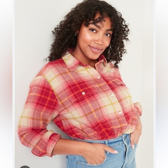 OLD NAVY Oversized Plaid Flannel ShIrt Size Medium NWT - Picture 14 of 14